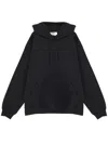 Msgm Hooded Knitwear Kangaroo Pocket In Black