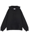 Msgm Hooded Knitwear Kangaroo Pocket In Black