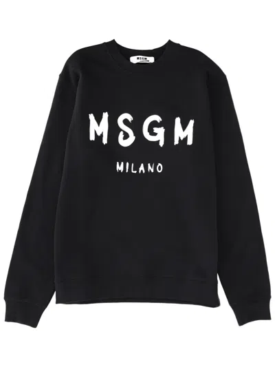 Msgm Sweatshirt With Logo In Black