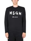 Msgm Cotton Sweatshirt In Black