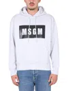 Msgm Man Sweatshirt White Size S Cotton In Grey