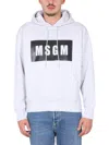 Msgm Logo-print Cotton Hoodie In White
