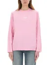 Msgm Sweatshirt With Logo In Pink