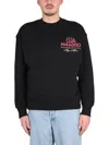 Msgm T-shirt With Round Neck And Short Sleeves In Black