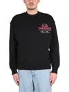 Msgm Club Paradiso Cotton Crewneck Sweatshirt In Black