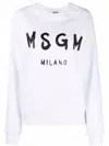 Msgm Relaxed-fit Sweatshirt With Bold Graphic Print In White