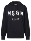 Msgm Logo-print Drawstring Hoodie In Black