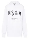 Msgm Logo-print Cotton Hoodie In White