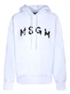 Msgm Pull Rope Hooded Sweater In White