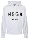 Msgm Regular Fit Hooded Sweatshirt In White