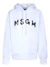 Msgm Pull Rope Hooded Sweater In White