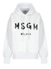 Msgm Hoodie With Logo In White