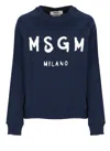 Msgm Woman Sweatshirt Midnight Blue Size Xxs Cotton In Blue