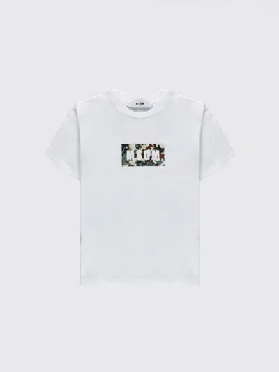 MSGM MSGM COTTON T-SHIRT WITH LOGO,I42116001