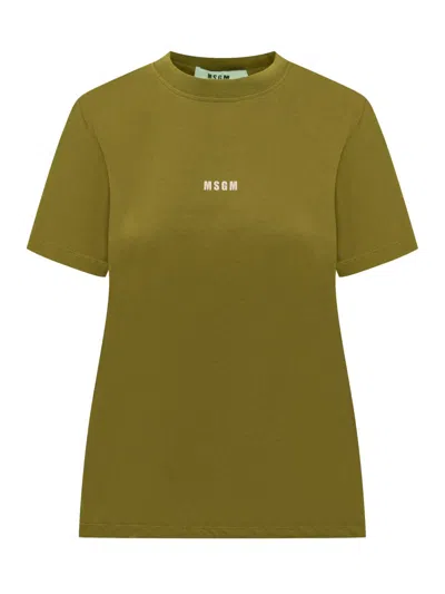 Msgm T-shirt In Green