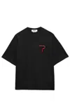 Msgm Black T-shirt With Round Neck And Logo Patch On The Rear In Cotton Man In Black