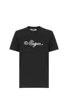 Msgm T-shirt Mit Logo-stickerei In Black