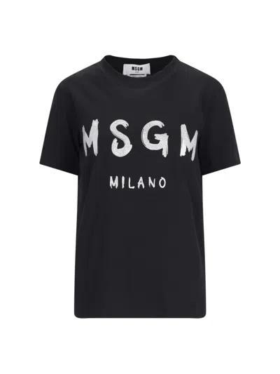 Msgm T-shirt In Black  