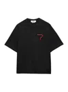 Msgm Black T-shirt With Round Neck And Logo Patch On The Rear In Cotton Man In Black