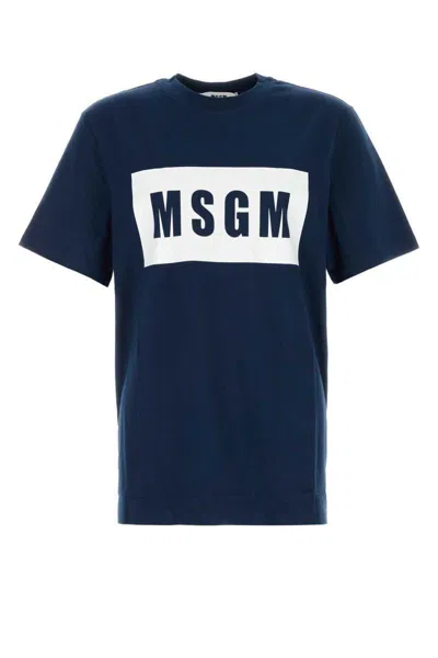 Msgm T-shirt In Blue