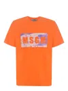 Msgm Logo Crew Neck T-shirt In Orange