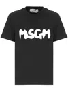 Msgm Graffiti Logo-print T-shirt In Black