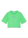 Msgm Cropped T-shirt In Green