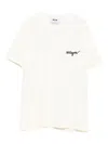 Msgm Embroidered Logo Cotton T-shirt In White