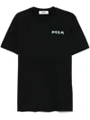 Msgm Logo Cotton Crew Neck T-shirt In Black  