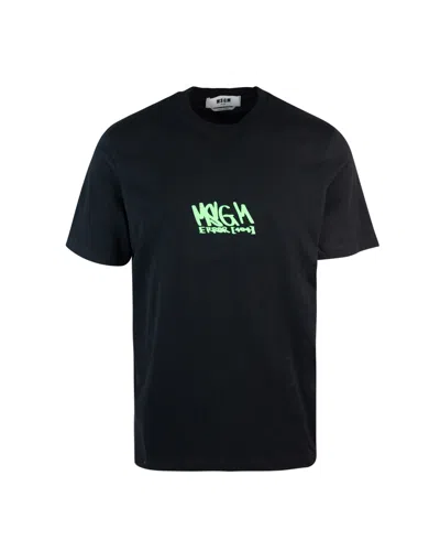 Msgm T-shirt Logo Graffiti In 99