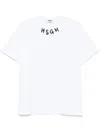 Msgm Logo-print Cotton T-shirt Clothing In White