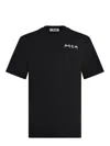 Msgm Logo Cotton Crew Neck T-shirt In Black
