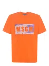 Msgm Logo Crew Neck T-shirt In Arancione