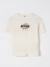 Msgm Short-sleeved T-shirt In Beige