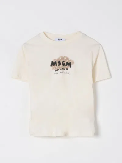 MSGM T-SHIRT MSGM KIDS KIDS COLOR BEIGE,G49122022