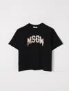 Msgm Logo-embellished T-shirt In Black