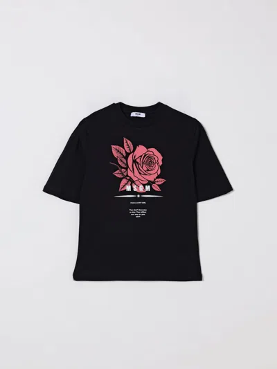 MSGM T-SHIRT MSGM KIDS KIDS COLOR BLACK,437976002