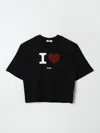 Msgm Black T-shirt For Girl With Logo In Black