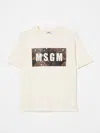 Msgm Logo-print T-shirt In Cream