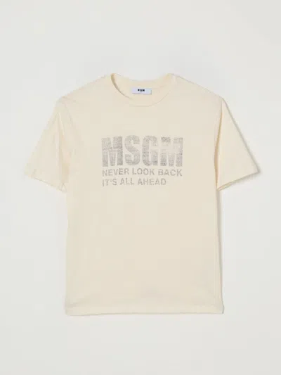 Msgm T-shirt  Kids Kids Color Cream In Neutral