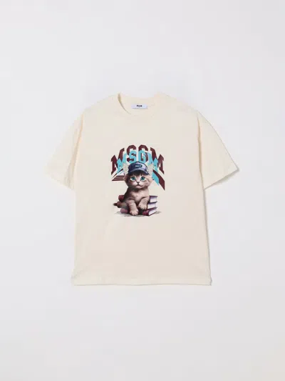 Msgm T-shirt  Kids Kids Color Cream In White