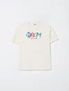 Msgm Ivory T-shirt For Boy With Logo In White