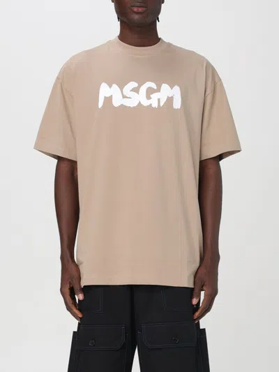 Msgm T-shirt  Men Colour Beige