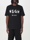 Msgm Cotton T-shirt With Front Printed Logo In Black