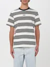 Msgm Rear Contrast Stripes Crew Neck T-shirt In Black