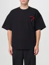 Msgm Black T-shirt With Round Neck And Logo Patch On The Rear In Cotton Man In Schwarz