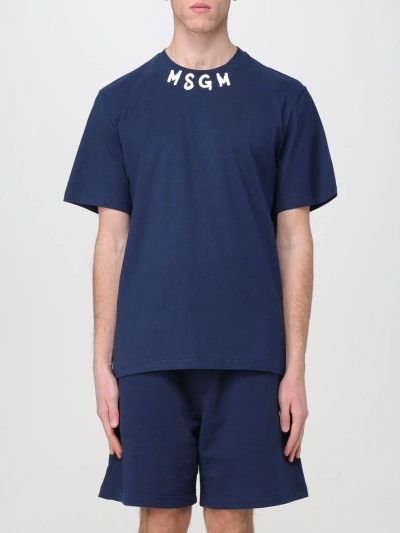 Msgm T-shirt  Men Color Blue 1