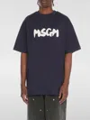 Msgm Casual Fit Blue T-shirt With Bold Logo