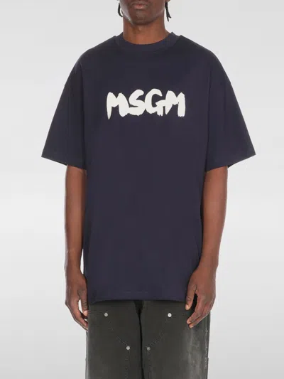 MSGM T-SHIRT MSGM MEN COLOR BLUE,G75332009