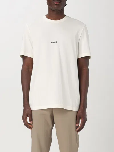 Msgm T-shirt  Men Color Cream